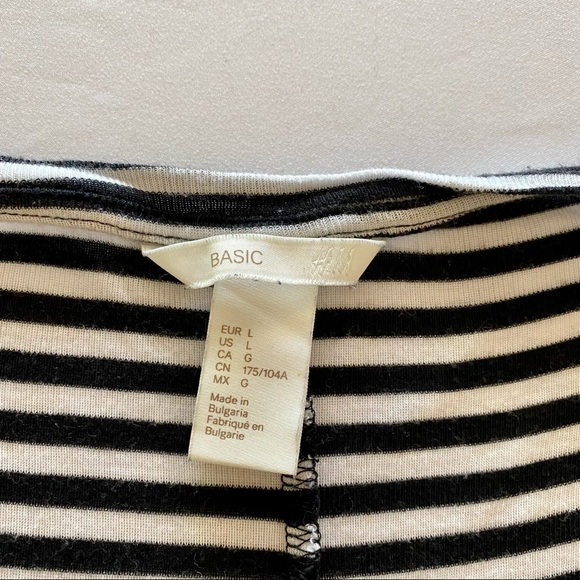 H&M Black and White Striped Long Sleeve Shirt Size Large. Super soft. - Picture 3 of 3
